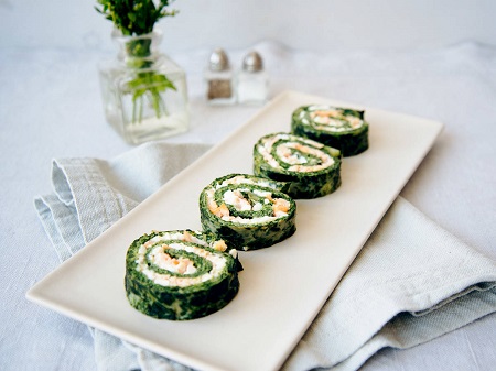 رول اسفناج غذایی برای دیابتی ها غذاهای بدون قند برای بیماران دیابتی, غذای بیماران دیابتی, غذای دیابتی