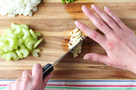 اصول استفاده از چاقو,روش های خرد کردن مواد غذایی