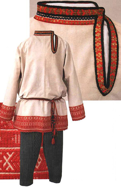 ویژگی های لباس سنتی, لباس سنتی مردان روسی