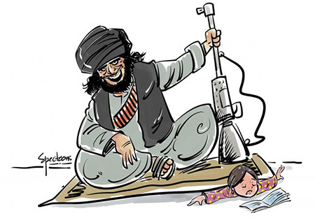 تصاویر از کاریکاتورهای اوضاع افغانستان, کاریکاتور افتادن افغان ها از هواپیما, کاریکاتور جنگ طالبان در افغانستان