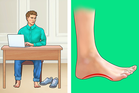 افزایش قوس کف پا ، صافی کف پا حرکات اصلاحی صافی کف پا, تشخیص صافی کف پا