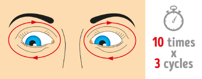  8 درمان خانگی برای رفع خستگی چشم, چند ورزش ساده برای رفع خستگی چشم