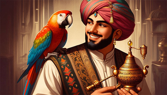 حکایت بقال و طوطی و روغن ریختن طوطی در دکان