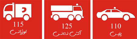 ۱۲۵ شماره کجاست ، شماره اورژانس پزشکی شماره تلفن اورژانس تهران ، شماره اتش نشانی