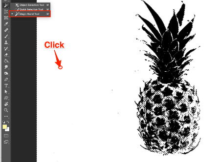 ابزار Magic Wand Tool را انتخاب کنید ساخت براش از تصویر در فتوشاپ, ساخت Brush دلخواه در فتوشاپ, تبدیل عکس به براش در فتوشاپ