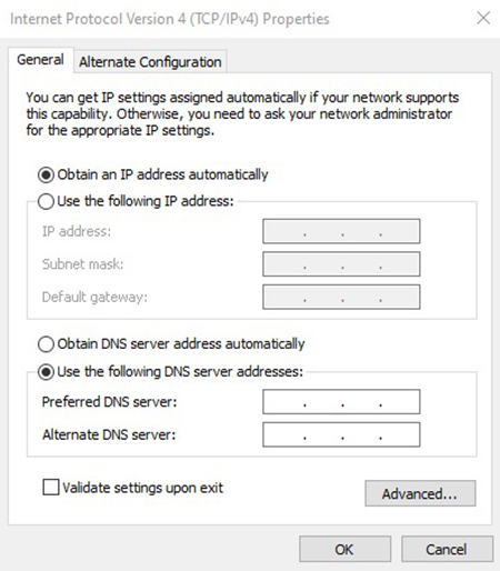 تیک Obtain an IP address automatically را بزنید خطای DNS Server is Not Responding, رفع مشکل dns, تیک Obtain an IP address automatically را بزنید