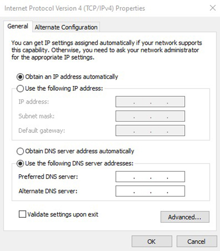 خطای DNS Server is Not Responding, رفع مشکل dns, تیک Obtain an IP address automatically را بزنید