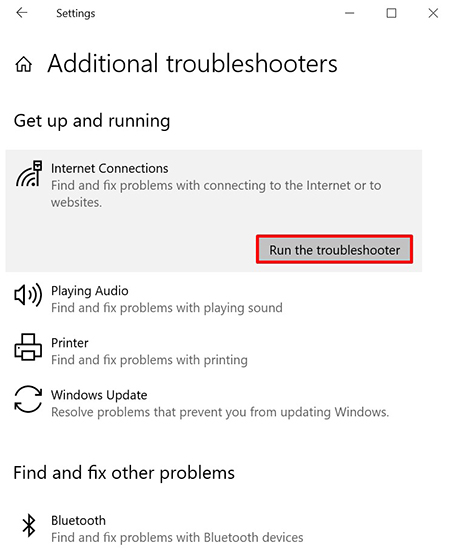 Run the troubleshooter را انتخاب کنید خطای DNS Server is Not Responding, رفع مشکل dns, Run the troubleshooter را انتخاب کنید