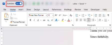 گزینه AutoSave را روشن کنید اضافه کردن امضا به ورد, اضافه کردن امضا در Microsoft Word