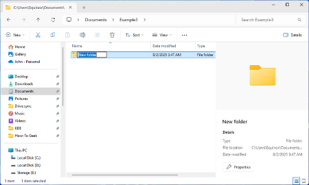 Ctrl+Shift+N از میانبرهای فایل اکسپلورر ویندوز برای ساخت پوشه است میانبرهای فایل اکسپلورر ویندوز, میانبرهای مدیریت فایل در ویندوز