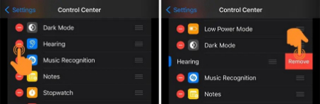 نماد شنوایی را از مرکز کنترل حذف کنید ویژگی apple live listen در آیفون, قابلیت های آیفون