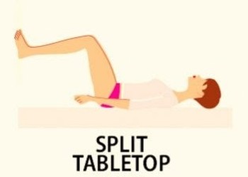 تمرین split tabletop برای درمان افتادگی رحم ورزش مخصوص افتادگی رحم, ورزش مناسب برای درمان افتادگی رحم, ورزش برای سفت شدن عضلات رحم