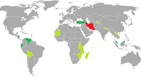 کشورهای بدون ویزا برای ایران, لیست کشورهای بدون ویزا برای ایرانیان