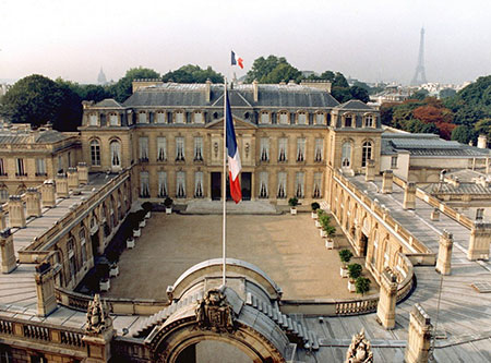 
			
		کاخ الیزه پاریس، محل اقامت رئیس جمهور فرانسه
		