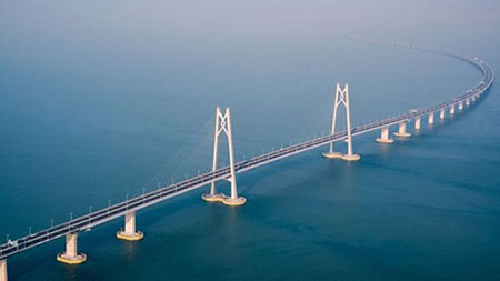 طولانی ترین پل جهان,طولانی ترین پل های جهان,پل هنگ کنگ - ژوهای